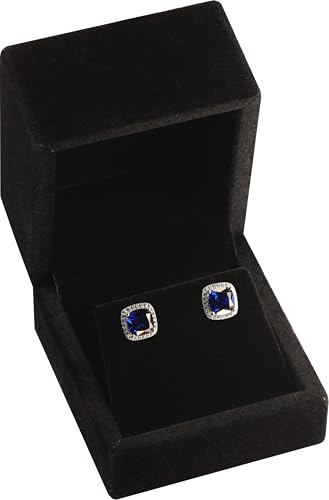 Black Color Luxury Velvet Stud Earring Box Multiple Use...