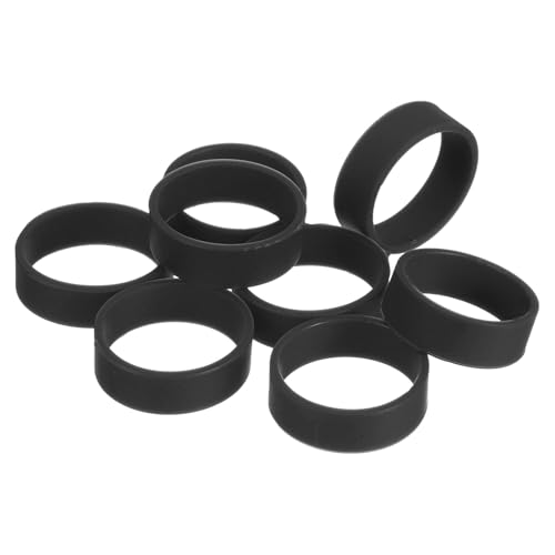 uxcell 5Pcs Silicone Rubber Bands, 20x7mm Rubber Bands Rings Cable Ties Strong Elastic Bands Non-slip for Cord Wrapping Bag Wraps, Black
