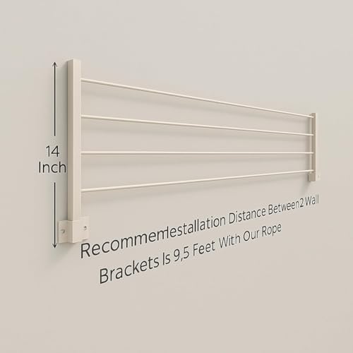 Image of JIALTO Wall-Mounted Foldable Clothes Drying Rack | Heavy-Duty Indoor & Outdoor Dryer Stand | Space-Saving Design for Balcony, Laundry, or Utility Room - Black (White Drying Stand)