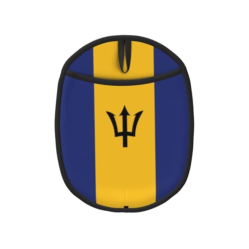 Tapis anti-brûlure pliable avec motif drapeau de la Barbade - Convient pour casserole chaude/plaque de cuisson/bol à soupe