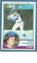 Ryne Sandberg (HOF) 1983 Topps MLB Rookie Card