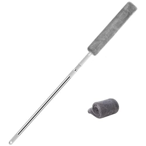RYOHIN Lab.(良品ラボ) 隙間掃除グッズ 伸縮可能 曲がる ヘラ すき間掃除 ほこり取り マイクロファイバー 長さ調整 1セット (マイクロファイバークロス2枚)