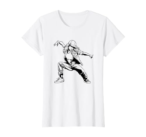 Breakdance Mädchen Zeichnung Breaking Hiphop Kultur T-Shirt