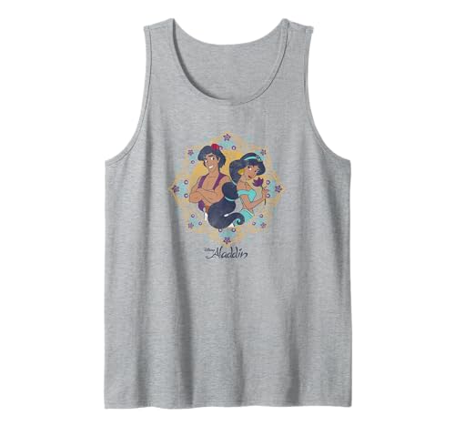 Débardeur Jasmine et Aladdin Disney haut sans manches femme portrait imprimé rétro