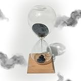 Magnetische Sanduhr mit Holzsockel – Zen-Deko für Schreibtisch, Büro & Wohnzimmer – Kreative Muster durch Magnetischer Sand – Geschenkidee für Entspannung & Stressabbau