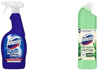 Domestos Çok Amaçlı Hijyenik Çamaşır Suyu Katkılı Temizlik Spreyi 750 mL ve Domestos Yoğun Kıvamlı Çamaşır Suyu Bio Active 750 ml