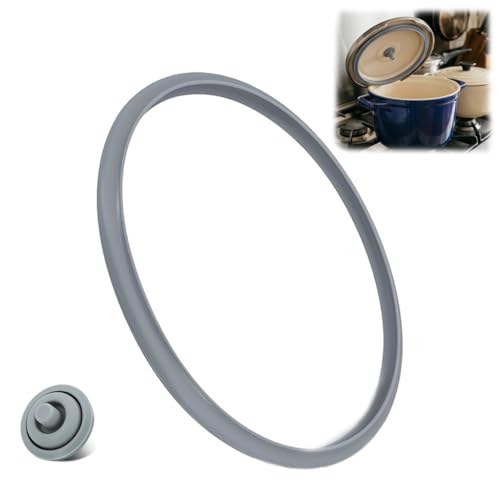 Dichtungsring 22cm Kompatibel mit WMF Schnellkochtopf & Kochsignal Dichtung Kompatibel mit Perfect Perfect Plus & Silit Sicomatic 3L-8 5L Ersatzteile Set aus Silikon Grau
