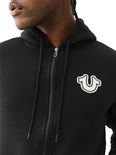 True Religion Men's Puff Print Core Zip Up Hoody – Full Zip with Graphic2