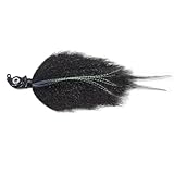 Northland Fishing Tackle Minnesota Mullet Hair Jig Fishing Lure, Lifelike Pulsing Action Bucktail Jig for Bass, Northern Pike, 1/2 Oz, Black