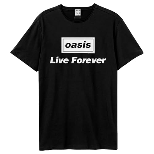 Amplified Unisex Adult Live Forever Oasis T-Shirt (S) (Charcoal