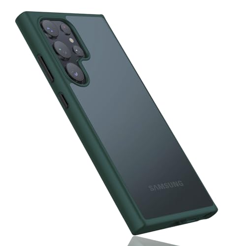 Custodia per Samsung Galaxy S24 Ultra, Protezione Cellulare, Retro Rigido in Policarbonato, Opaca, Anti-impronte, Antiscivolo, Anti-giallo, Verde Opaco