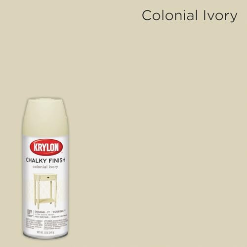Image of Krylon CHALKY FINISH 12 Oz. Ultra Matte Chalk Spray Paint, Colonial Ivory - 1 Each