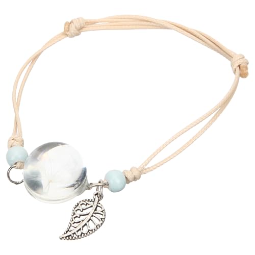 DOITOOL Pulsera de Flor Seca de Diente de León para Mujer Ligera y Cómoda Brazalete de Moda con Diseño Encantador Regalo para Novia y Amigas Ocasiones Especiales