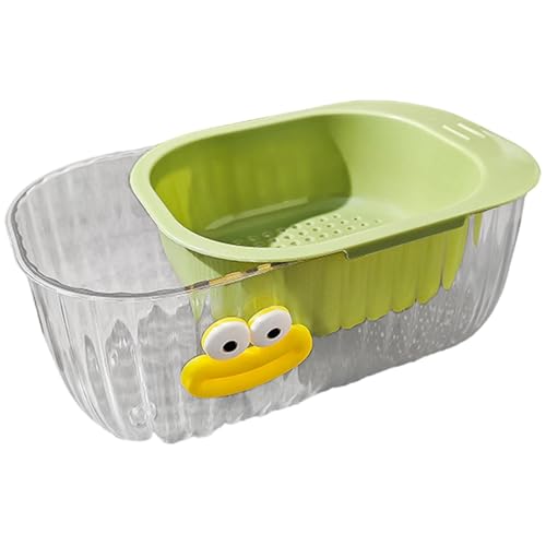 Cestino scolapiatti a doppio strato, cestello scolapiatti a doppio strato, per lavare verdure e frutta, per scolare pasta, patate, fagioli, broccoli