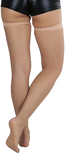 Image of ToBeInStyle Women's Vibrant Large Net Fishnet Thigh High Elastic Nylon Novelty Stockings