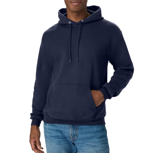 Hanes mens Pullover Ecosmart Hooded athletic sweatshirts, Navy, Medium US - image 1