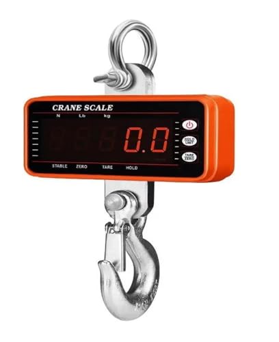 Báscula de grúa resistente de 65 pies con control remoto, báscula colgante digital industrial de 1500 kg/500 kg con pantalla LCD/LED para Mercado, Construcción(LED 1500kg-Orange)