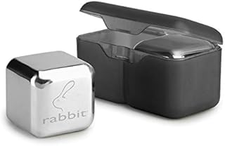 Rabbit Whiskey and Beverage Jumbo Chilling Stones Set, Chrome