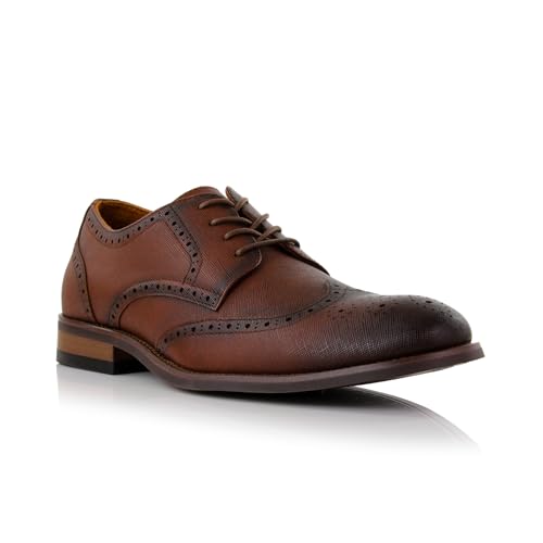 Image of Ferro Aldo Men's Wingtip Oxford Dress Shoes | Classic Brogue & Two-Tone Spectator Styles | Formal Wedding Business Party Shoe