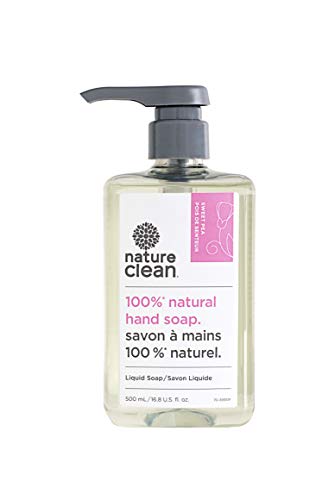 Nature Clean Liquid Hand Soap, Sweet Pea Lemon Balm, 16.8 Oz, 500 ml, Naturally Derived, Dermatologist tested, Hypoallergenic, Vegan