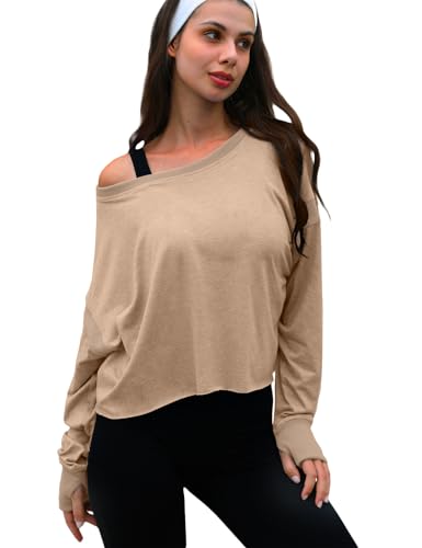 Image of UNIANKIYA Open Back Workout Tops for Women Long Sleeve Cropped Athletic Clothes Gym Running Yoga Low Impact Sports T Shirts