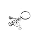 PHAETON 20PCS Music-Themed Keychain with Drum, Guitar, Microphone, and Musical Notes Charms Music Note Keychain Musical Instrument Keychain Musician Gift Percussionist Gift for Music Lovers