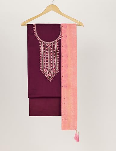 Image of Amazon Brand - Myx Women's Unstitched Embroidered Salwar Suit Dress Material With Dupatta