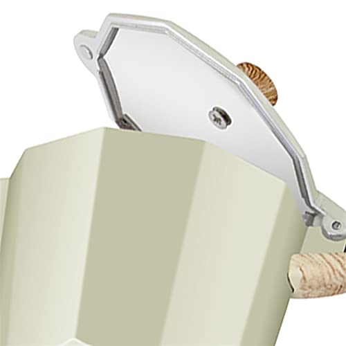 Kaffeekessel für den Haushalt, Mokka, Kaffeekanne, Aluminium, achteckig, für Büro, Kaffeetasse, Batterie, Herd, Heizung, Kaffeezubereitungs-Set, Gelb