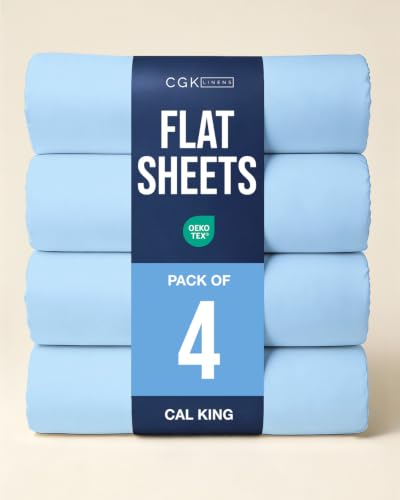 Cal King Flat Sheet - Single Top Flat Sheet Only - Cooling - Light Blue