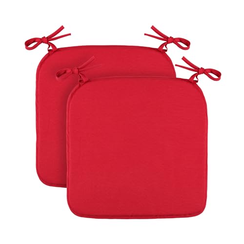 Sitzkissen (2er Pack/Bordeaux) Stuhlkissen mit Haltebändern 38cm x 38cm - Öko-Tex Zertifiziert - Sitzauflage Uni, Canvas Stuhlauflage Sitzkissen (2er Pack/Bordeaux) Stuhlkissen mit Haltebändern 38cm x 38cm - Öko-Tex Zertifiziert - Sitzauflage Uni, Canvas Stuhlauflage