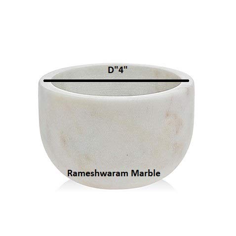 R&MR&M RM Handmade Marble Multi-Utility Household Bowl for Serving, Home, Kitchen and Garden Decor- 4 Inch