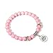 WanXingY Hecho a Mano Piedra Natural Lotus Ohm Beads Pulsera Pink Zebra Stone Lotus Charm Pulsera Mujeres Hombres Yoga Joyería Regalos (Length : 23CM, Metal Color : Turquoise6)