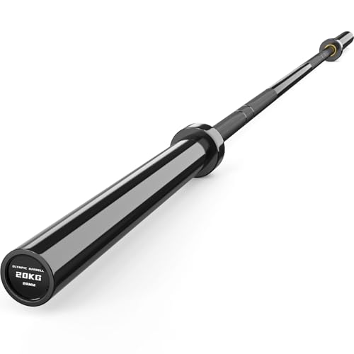 HANDBODE 45 lb (20kg) Olympic Barbell, 2-inch Weight Bar for Bench Press, 1000 lb High-Capacity, 7-Foot, Hard Chrome, Standard Powerlifting Strength Training Gym Home Workout Weightlifting (Black)