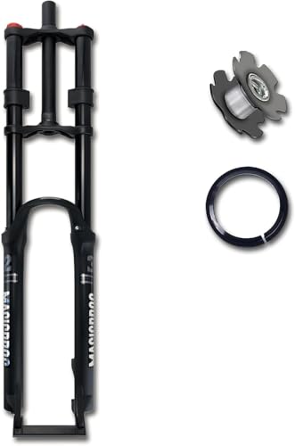 CUCKQUIC Fourche Avant de vélo 26/27,5/29 Pouces, Fourche à Double épaulement 1-1/8 Pouces, Fourche à Suspension pour vélo de Descente, Frein à Disque,...