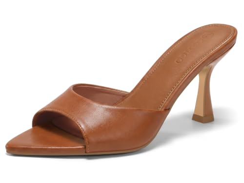 Image of Coutgo Womens Kitten Heel Sandals Heeled Mules Pointed Open Toe High Heels