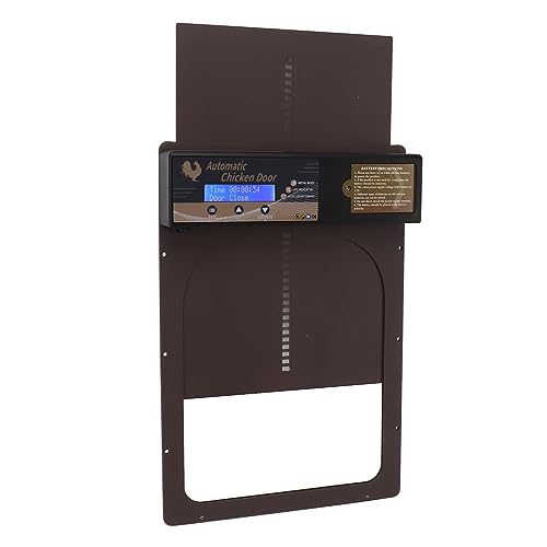 EMUKOEP Porta automática de galinheiro com temporizador de liga de alumínio IP45 à prova d'água com