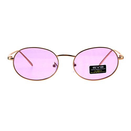 PASTL Gold Oval Metal Frame Sunglasses Unisex Fashion Color Lens Shades UV 4002