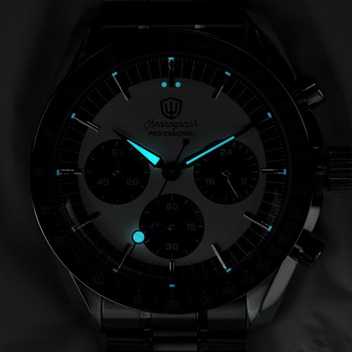 Image of watchdives WD1863 Men Chronograph Watch Japan VK63 Quartz Sports Watches 40mm Bubble Sapphire Crystal Wristwatch 100M Dive Watch