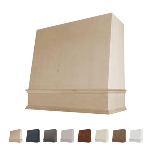Riley & Higgs Angled Front Unfinished Range Hood Cover With Decorative Molding - Wall Mounted...