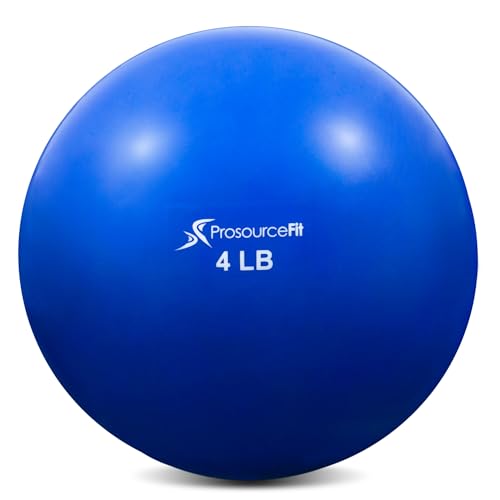 ProsourceFit Weighted Toning Exercise Balls for Pilates, Yoga, Strength Training and Physical Therapy, 2 LB to 8 LB, Color Coded