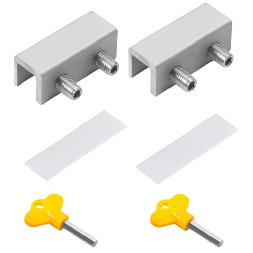 UEAVOID 2 Pezzi da Serratura Finestra con Chiave,Ferma Finestra,Serratura Ante Scorrevoli,Sicurezza Finestre,per Casa con Bambini,Adatta per Camera da Letto Cucina Soggiorno