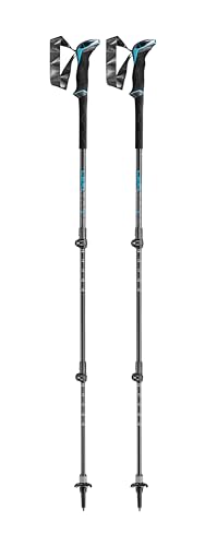 LEKI Makalu Lite AS Aluminum Adjustable Lightweight Walking Poles for Trekking & Hiking - Black-Anthracite - 100-135 cm