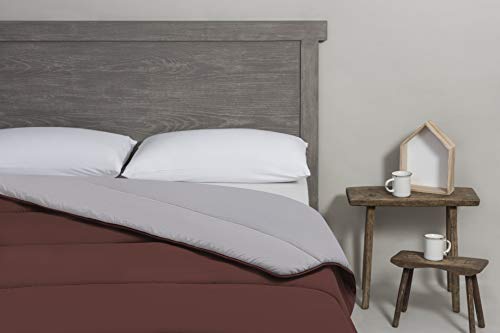 Velfont - Edredón nórdico Bicolor (150 x 220 cm), Color Teja-Perla Cama de 90 (150_x_220_cm, 90)