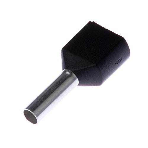 Panduit FTD78-12-D Insulated Ferrule, Twin Wire DIN End Sleeve, 16 AWG Wire Size, Black, 0.12