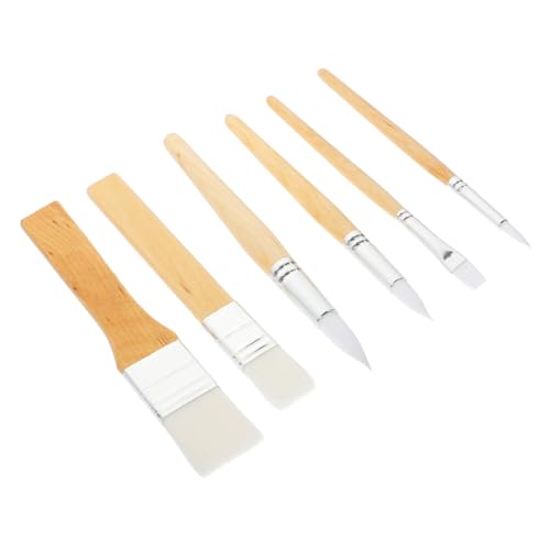 GALPADA 6 Piezas Pinceles de Acrílica y Óleo para Acuarela Cabezal Fino Flexible y Mango Ergonómico Kit Versátil para Dibujo y Detalles Artísticos