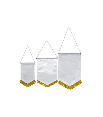 Grupo K-2 Banderín Escudo Poliéster Para Sublimación Amarillo 250 X 180 Mm