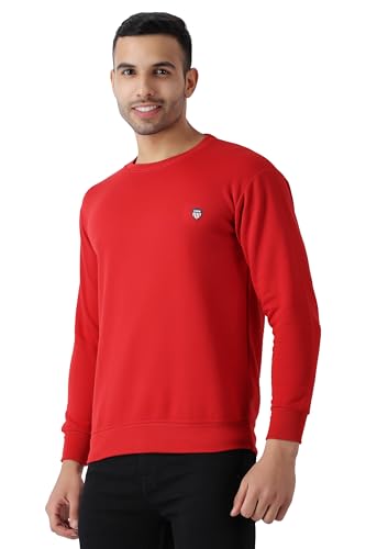 Image of MALENO Men Stylish Full Sleeves Red & Yellow Sweat Shirt