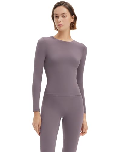 SUUKSESS Women 2 Piece Workout Set Tummy Control Legging Long Sleeve Workout Top