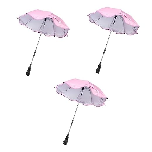 ERINGOGO 3 Pecas Guarda-chuva De Carrinho Grampear Toldo