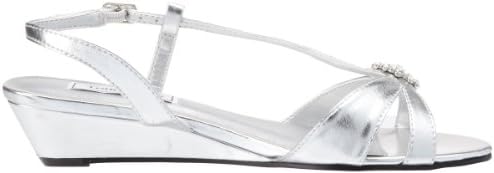 Touch Ups Women's Geri Manmade Wedge Sandal,Silver Metallic,8 W US | Image 5